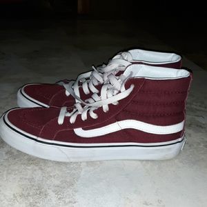 Maroon high top Vans